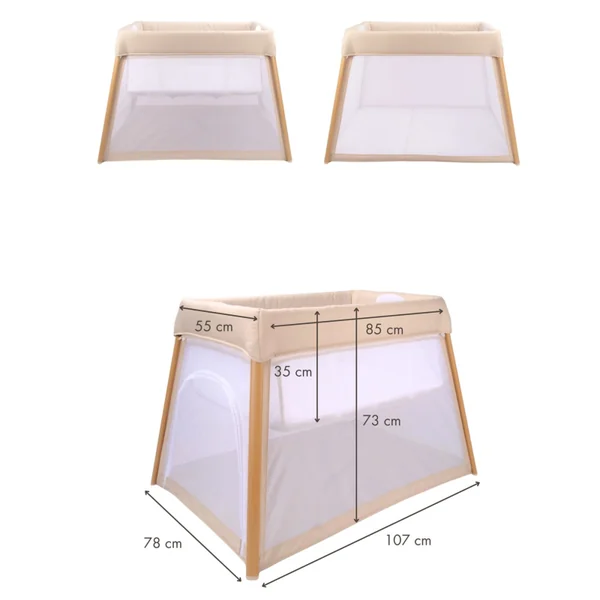 Pure White foldable travel cot for baby