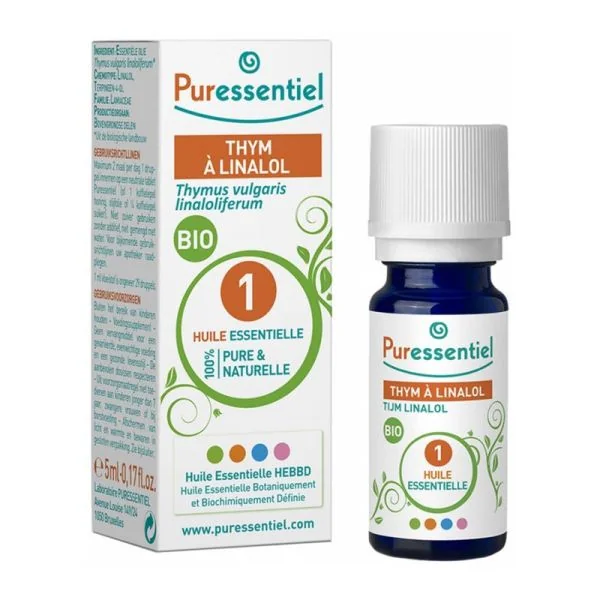 PURESSENTIEL BIO Thym à Linalol 5ml - Huile Essentielle Thymus vulgaris linaloliferum