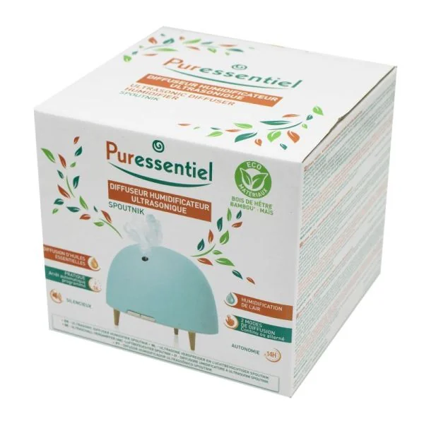 PURESSENTIEL Diffuseur Humidificateur Ultrasonique SPOUTNIK pour Huiles Essentielles