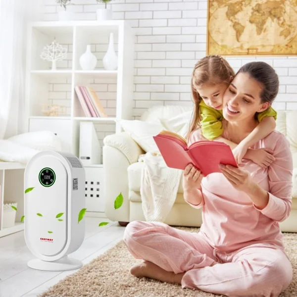 Purificateur d'Air 50w pour Pièces de 30-40m²avec Système de Capteur Intelligent Minuterie Affichage Led 27x17,6x60cm