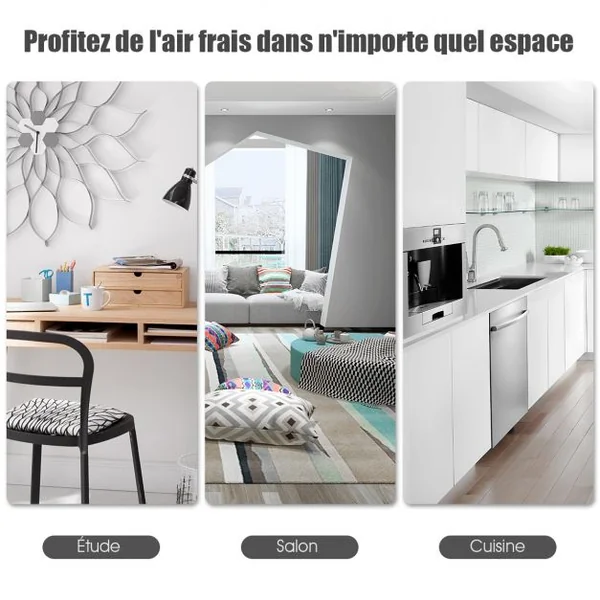 Purificateur d'Air 50w pour Pièces de 30-40m²avec Système de Capteur Intelligent Minuterie Affichage Led 27x17,6x60cm