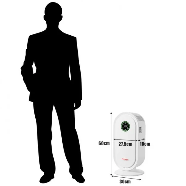 Purificateur d'Air 50w pour Pièces de 30-40m²avec Système de Capteur Intelligent Minuterie Affichage Led 27x17,6x60cm