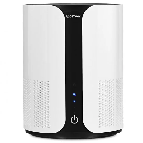 Purificateur D’air Silencieux et Puissant Cadr 150m3/h Réglables à 3 Vitesses Superficie 18m² 21x21x28cm Blanc+Noir