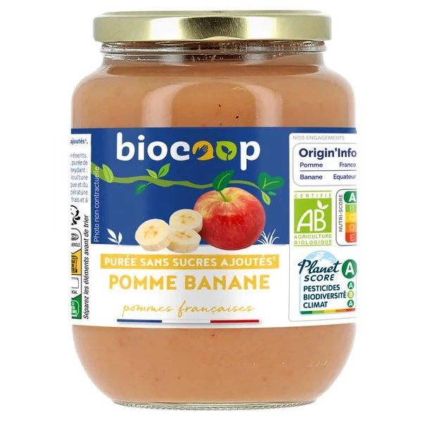 Purée de pommes et bananes 830g