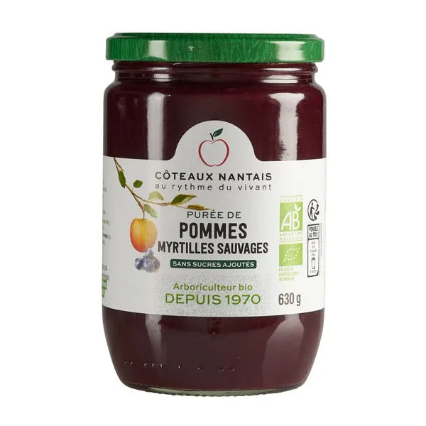 Purée pomme myrtille 630g