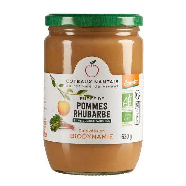 Purée pomme rhubarbe 630g
