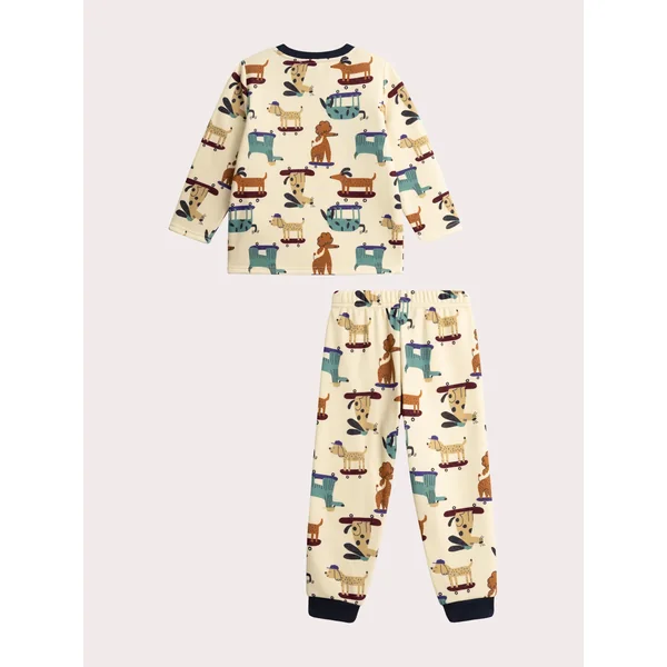 Pyjama beige imprimé en molleton fourré pour garçon - Soins Bébé Naturels & Produits Maman Après Naissance