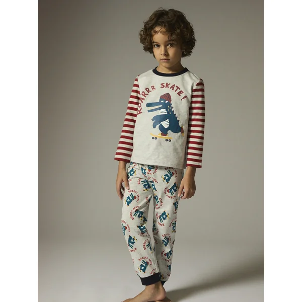 Pyjama gris chiné pour enfant garçon - Soins Bébé Naturels & Produits Maman Après Naissance