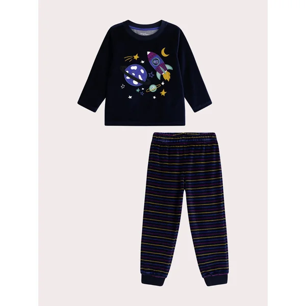 Pyjama phosphorescent en velours animation spaciale pour garçon - Soins Bébé Naturels & Produits Maman Après Naissance