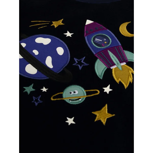 Pyjama phosphorescent en velours animation spaciale pour garçon - Soins Bébé Naturels & Produits Maman Après Naissance