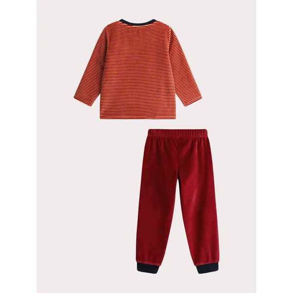 Pyjama rouge en velours pour garçon - Soins Bébé Naturels & Produits Maman Après Naissance