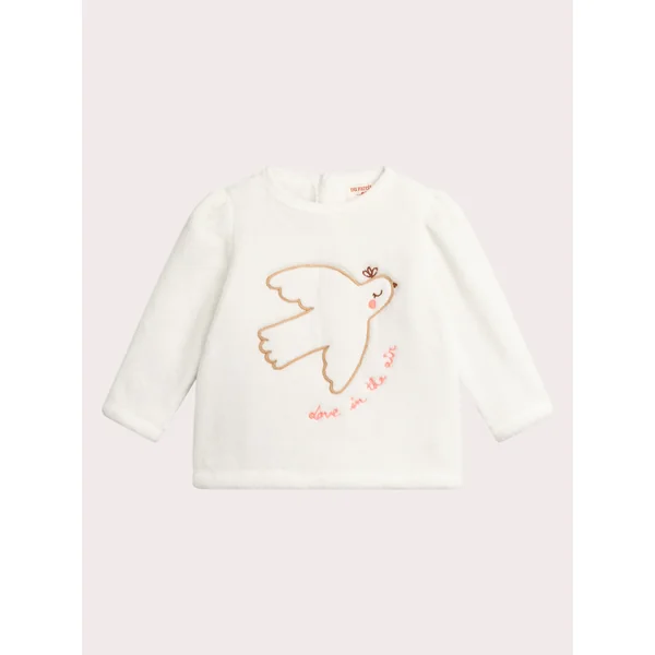 Pyjama écru en polaire pour bébé fille - Soins Bébé Naturels & Produits Maman Après Naissance