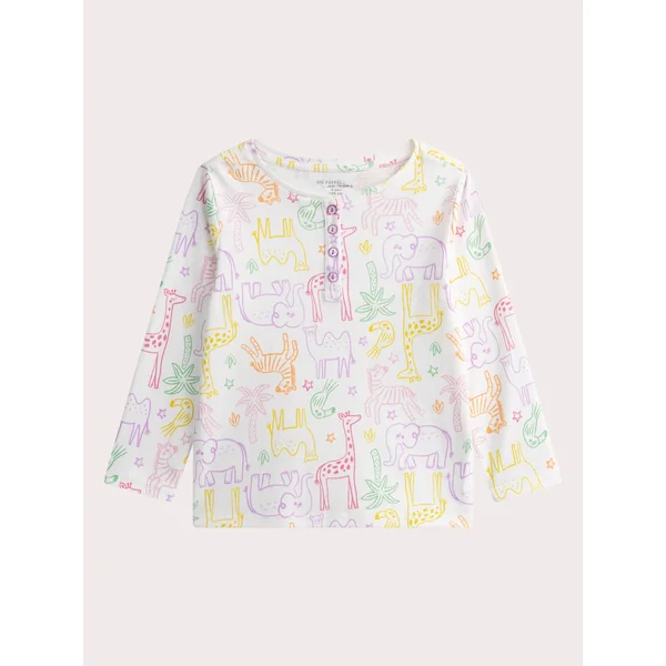 Pyjama écru imprimé animaux pour enfant fille - Soins Bébé Naturels & Produits Maman Après Naissance