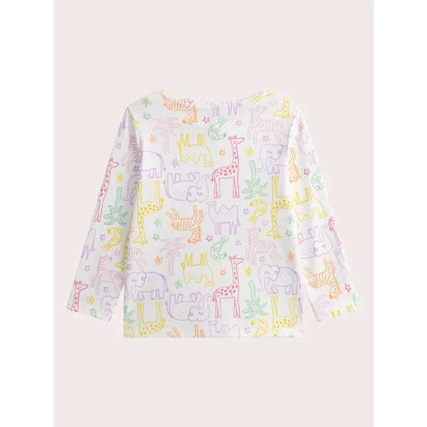 Pyjama écru imprimé animaux pour enfant fille - Soins Bébé Naturels & Produits Maman Après Naissance