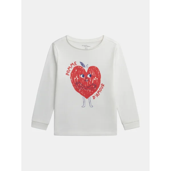 Pyjama écru à motif pomme d'amour pour fille - Soins Bébé Naturels & Produits Maman Après Naissance