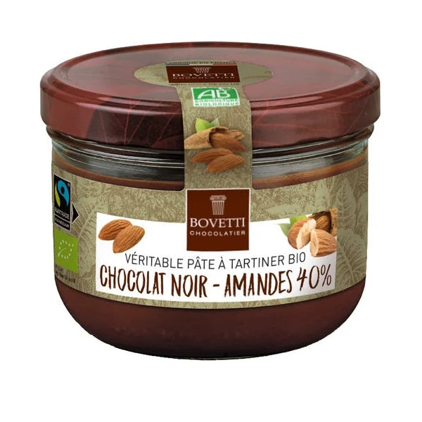Pâte à tartiner amandes-chocolat noir 350g