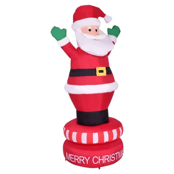Père noël gonflable rotatif 180 CM Décoration de Noël Ventilateur Kit de fixation Décoration domestique et commerciale