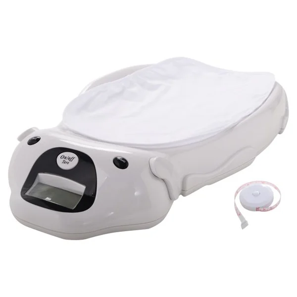 Pèse-bébé Balance Éléctrique pour Bébé Ecran LCD Musical avec Piles et Tapis Echelle Blanc