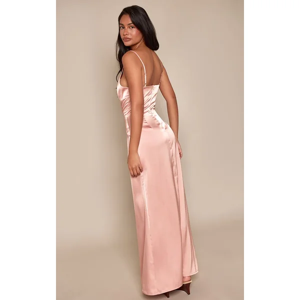 Pêche Robe Nuisette En Satin