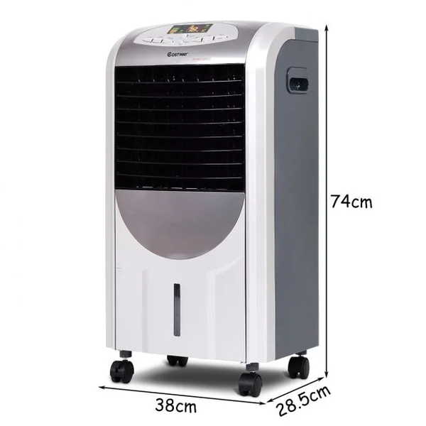Rafraîchisseur d'Air avec Chauffage avec Télécommande 3 Vitesses Variables Minuterie 8H Réservoir d'eau 7L et 2 Conteneurs de Glace