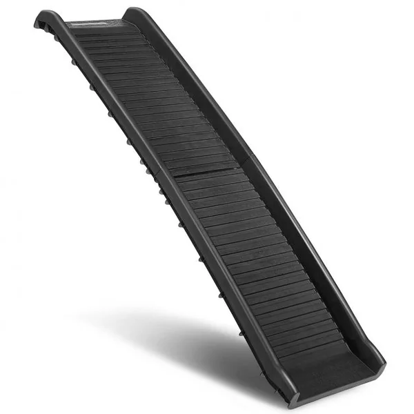 Rampe pour Animaux Pliable 155x40,5CM en Plastique Surface Antidérapante Support Jusqu’à 75KG Noir
