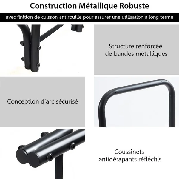 Range Bûche en Métal 245x36x122,5cm Porte-bûches Pieds Surélevés Charge Max 500KG Abri Bûche Rangement Bois pour Jardin Poêle Brasero Noir