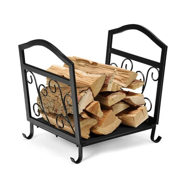 Range Bûche Intérieur Porte-Bûches Métal Charge 60 kg pour Rangement Bois Intérieur Porte Bûche Cheminée 43 x 40 x 32 cm