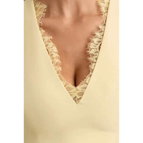 Raya | Mini-robe citron à décolleté plongeant