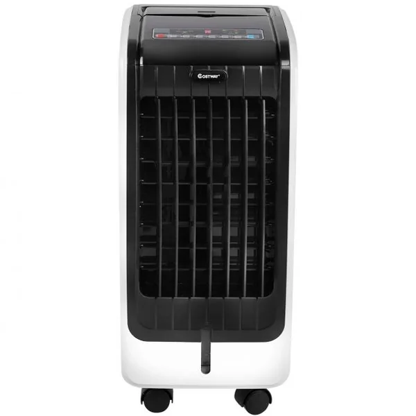 Refroidisseur d’Air 75W Portable avec Télécommande Ecran LCD 3 Vitesses Minuterie 8h Réservoir d'Eau 6L 32x25x57cm