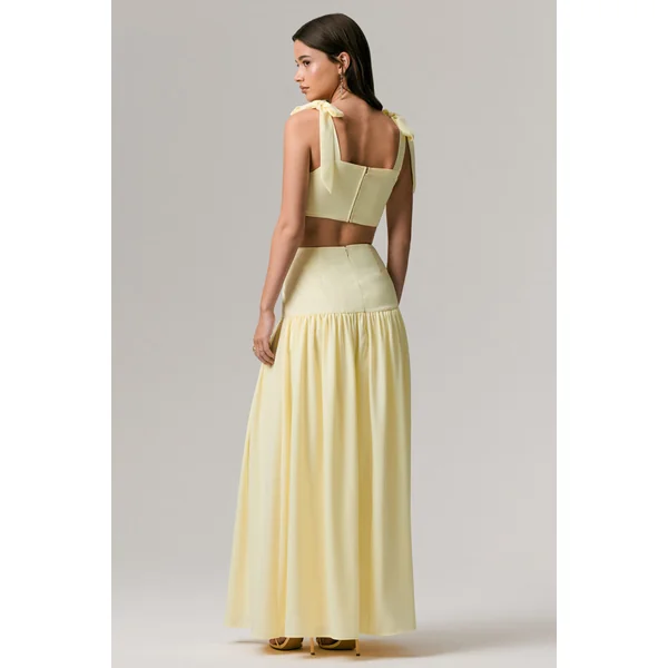 Reminiscent | Jupe longue citron froncée