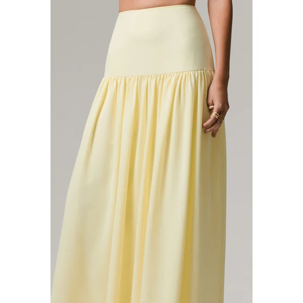 Reminiscent | Jupe longue citron froncée