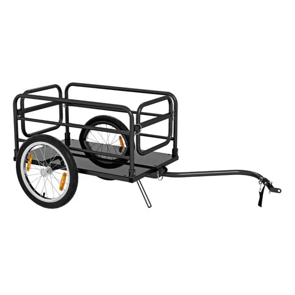 Remorque de Vélo avec Cadre Pliable Charge 55 kg Chariot pour Vélo avec Housse en Tissu Oxford Roues à Air de 40 cm Réflecteurs Bleu