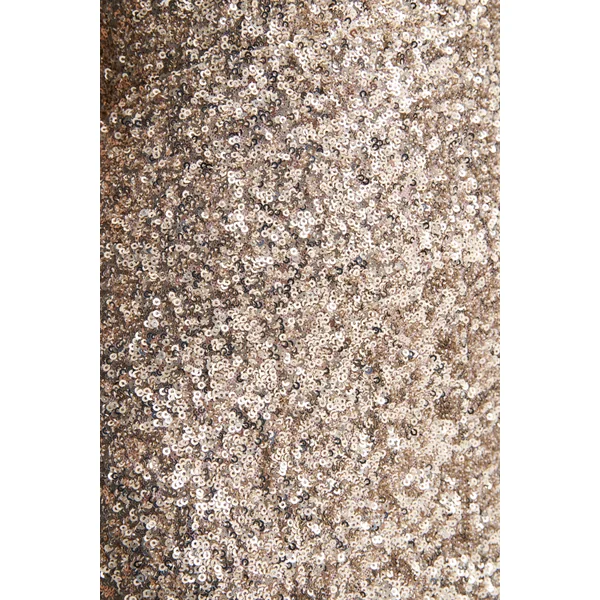 Renelle | Robe longue dorée en sequins à encolure américaine