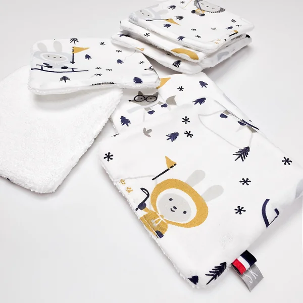 Reusable baby wipes 8-piece set Eskimo