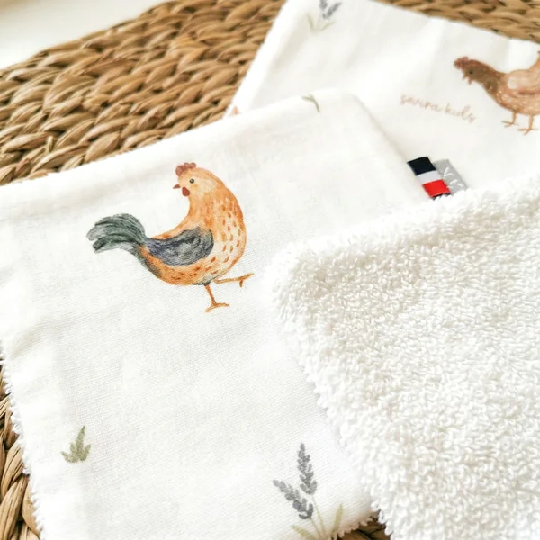 Reusable baby wipes set of 8, Gallina