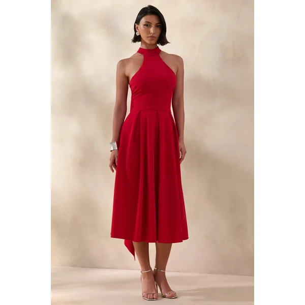 Rhode | Robe mi-longue rouge à encolure dos nu