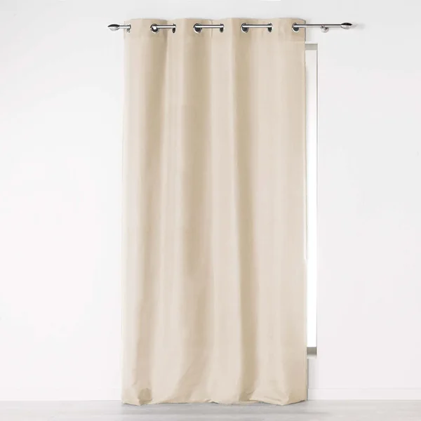 Rideau à œillets polyester sable 140x260cm