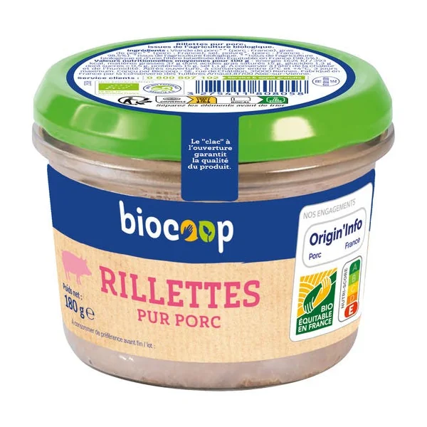 Rillettes pur porc 180g