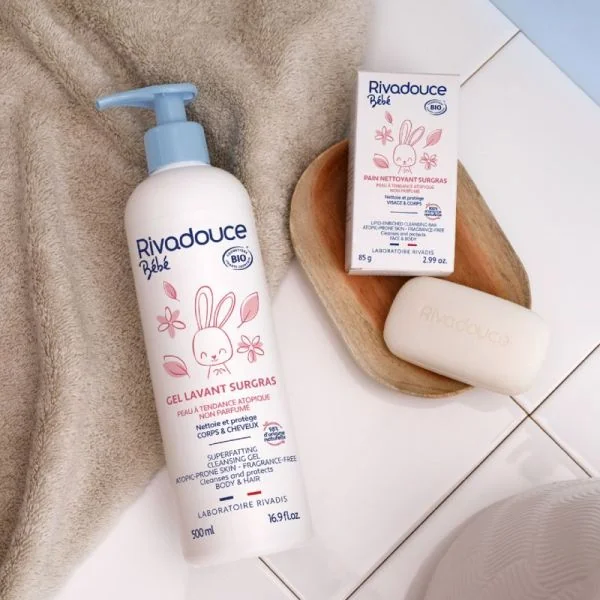 RIVADOUCE BEBE BIO Gel Doux Lavant 500ml - Corps, Cheveux, Cuir Chevelu du Nourrisson