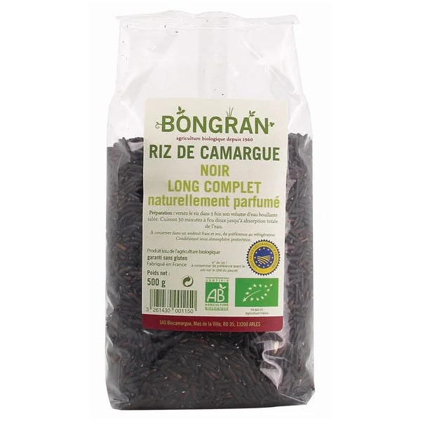 Riz long complet noir Camargue 500g