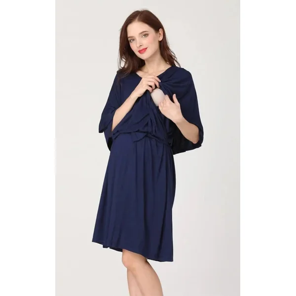 Robe Allaitement Chic Bleue