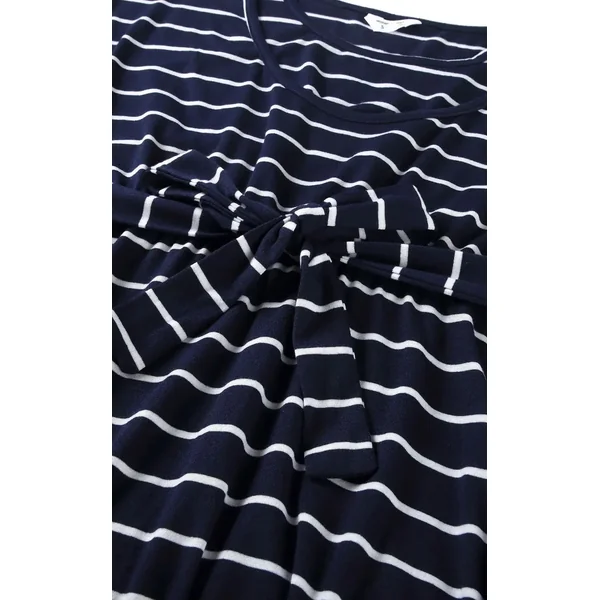 Robe Allaitement Rayé Bleue Avec Ceinture
