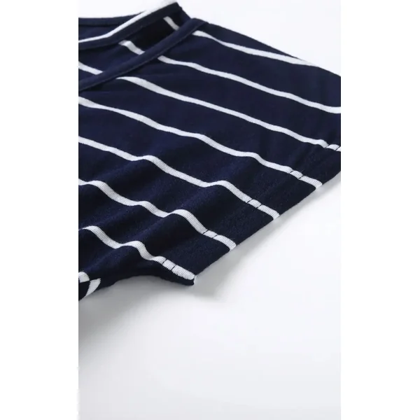 Robe Allaitement Rayé Bleue Avec Ceinture