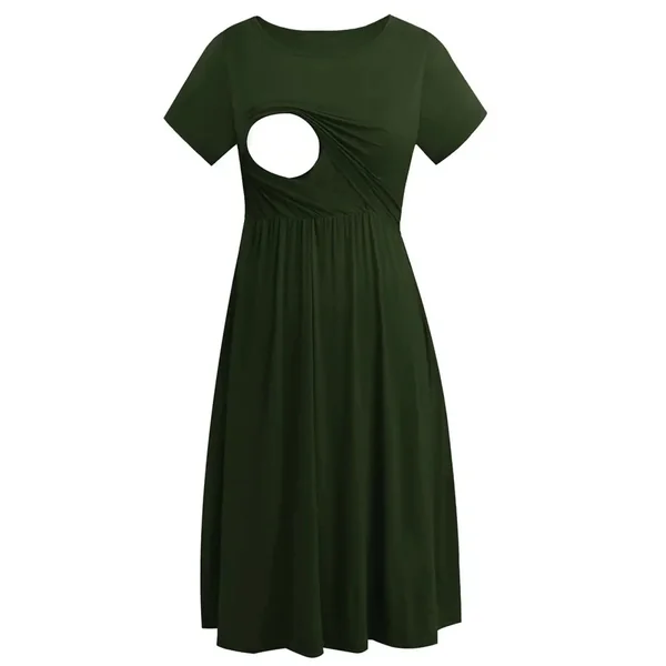 Robe Allaitement Rayés à Manche Courte