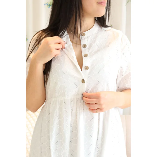 Robe BIANCA - broderie blanche