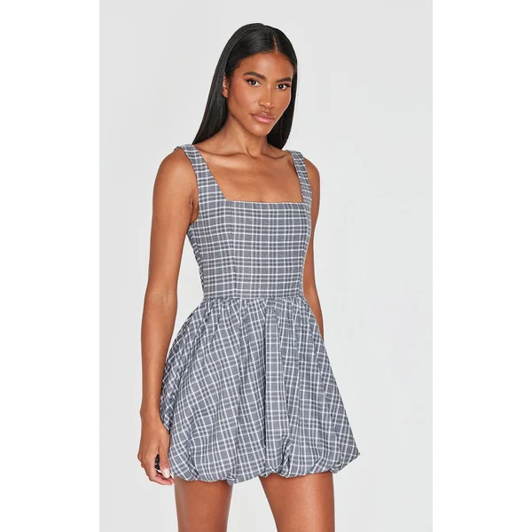 Robe Bouffante À Carreaux