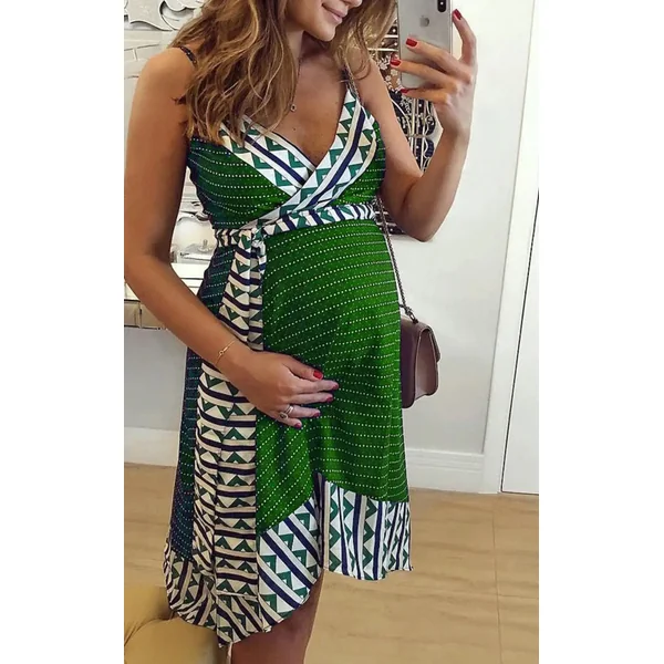 Robe Cache Cœur de Grossesse Imprimée