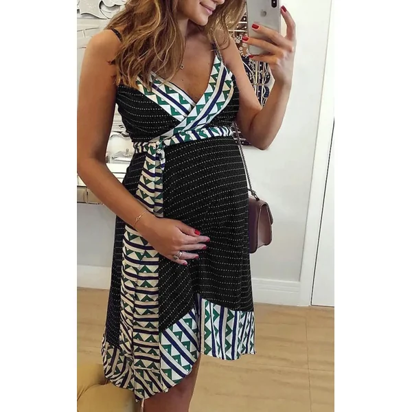 Robe Cache Cœur de Grossesse Imprimée