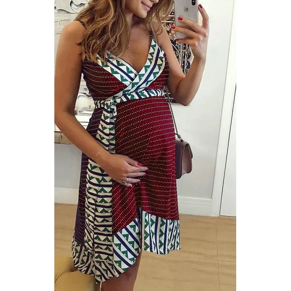 Robe Cache Cœur de Grossesse Imprimée