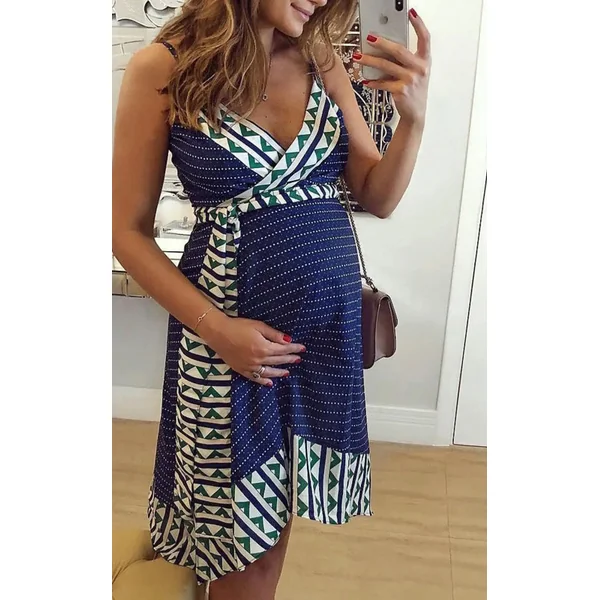 Robe Cache Cœur de Grossesse Imprimée